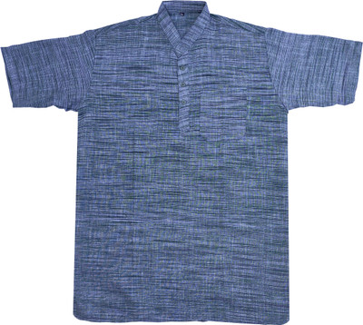 fincart Men Solid High Low Kurta(Blue)