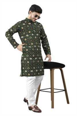 DHASU TRENDZ Men Printed Straight Kurta(Multicolor)