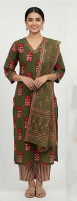 Shree Shyam Creation Women Block Print, Embroidered Ethnic Dress Kurta(Blue)