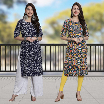 Moda Rapido Women Printed A-line Kurta(Multicolor)