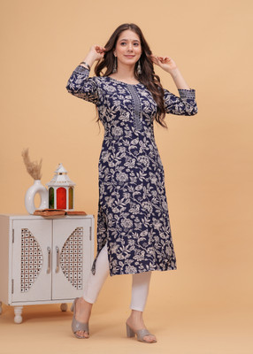 Dressar Women Fit and Flare Blue Midi/Calf Length Dress