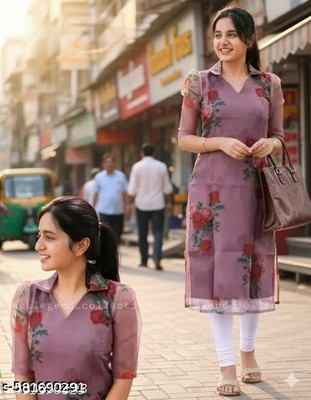 RAMDEVNOVELTYENTERPRISE Women Embroidered Straight Kurta(Multicolor)