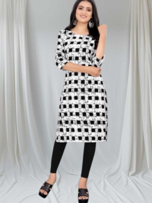 dharmanandan creation Women Printed Flared Kurta(Black)