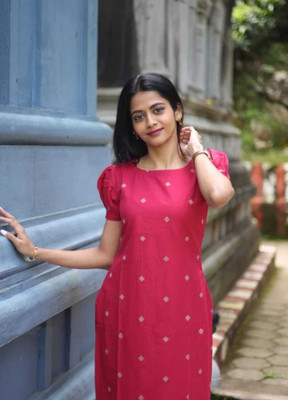 Zarina Women Printed A-line Kurta(Pink)