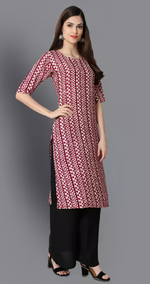 KALLAXII Women Printed Straight Kurta(Multicolor)