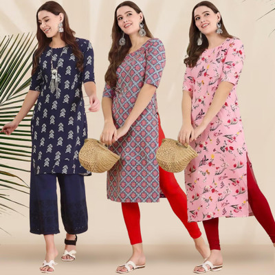 EthnicBasket Women Printed A-line Kurta(Multicolor)