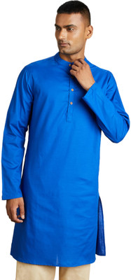 ALMORA Men Solid A-line Kurta(Light Blue)