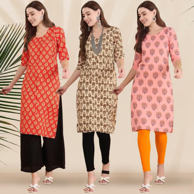 1 Stop Fashion Women Printed A-line Kurta(Multicolor)