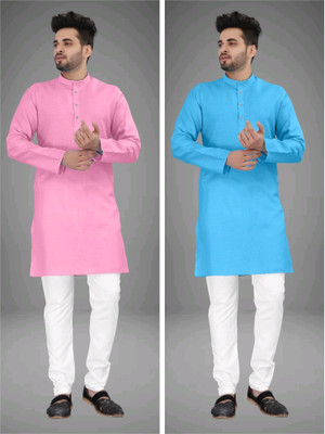 click n buy Men Solid Straight Kurta(Multicolor)