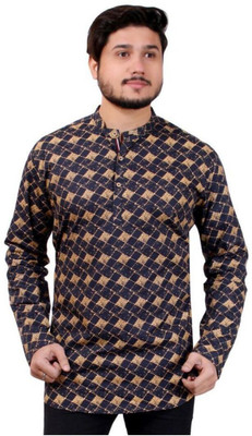 MADE IN THE SHADE Men Self Design Straight Kurta(Dark Blue)