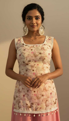 Radhavali Women Floral Print, Printed Straight Kurta(Multicolor)