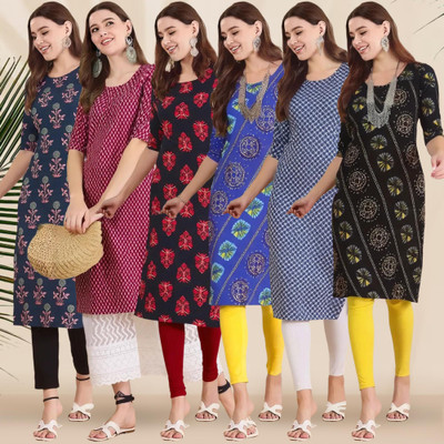 1 Stop Fashion Women Printed A-line Kurta(Multicolor)