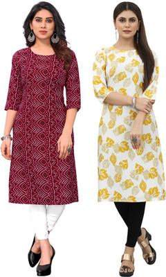 MARIDI FASHION Women Printed Straight Kurta(Multicolor)