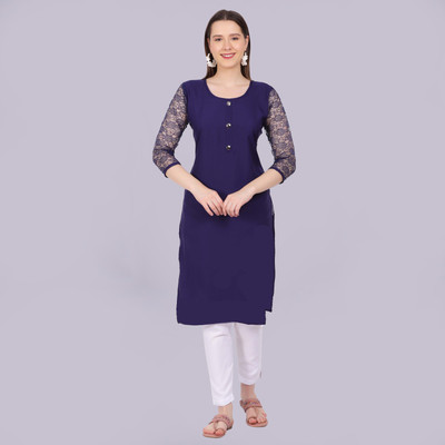 Adgoodstrader fashion Women Printed Straight Kurta(Yellow, Black)