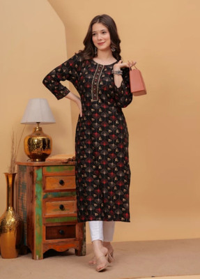 RKTM Women Printed A-line Kurta(Multicolor)