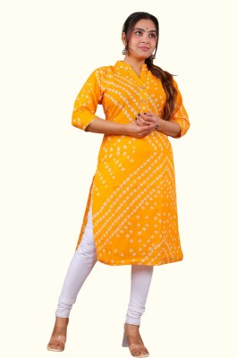 PARTH FASHIONS Women Self Design A-line Kurta(Yellow)