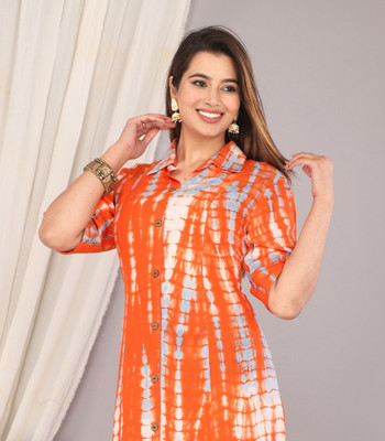 Lee Ropa Women Dyed/Ombre A-line Kurta(Multicolor)