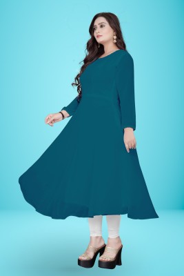 dramfashion Anarkali Gown(Blue)