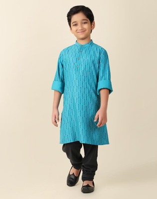 Fabindia Boys Printed A-line Kurta(Blue)