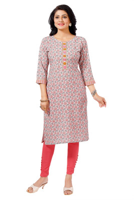Divastri Women Printed Straight Kurta(Multicolor)