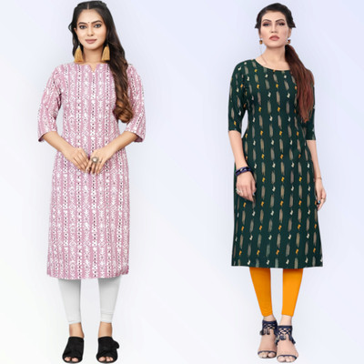 HouseOfCommon Women Self Design Straight Kurta(Multicolor)