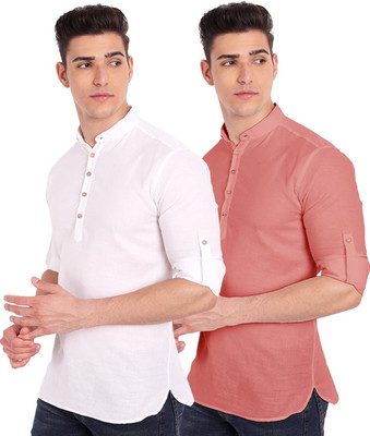 HouseOfCommon Men Solid A-line Kurta(Multicolor)