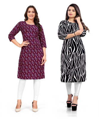 SAIKRUPA FASHION Women Printed A-line Kurta(Multicolor)