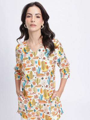 Anouk Rustic Women Printed Straight Kurta(Multicolor)