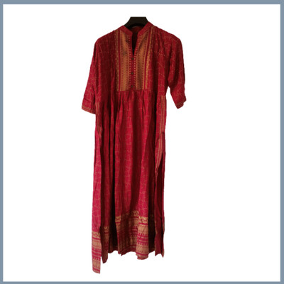 AJMERA Women Floral Print A-line Kurta(Maroon)