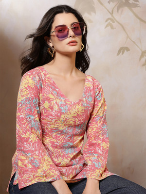Nayo Women Printed Straight Kurta(Multicolor)