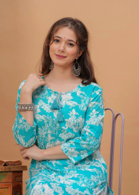 Chhapainama fashion Women Floral Print Straight Kurta(Multicolor)