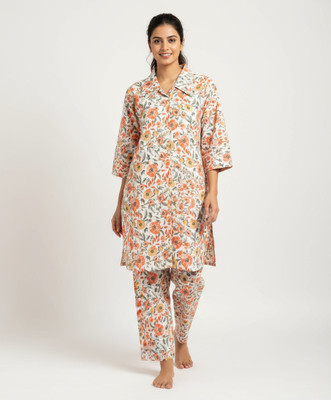 Velvet Crownz Women Floral Print, Printed Straight Kurta(Multicolor)