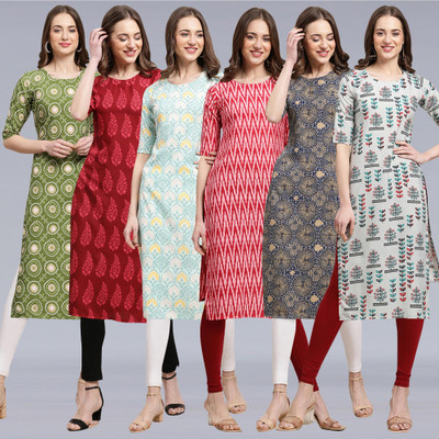 1 Stop Fashion Women Printed A-line Kurta(Multicolor)