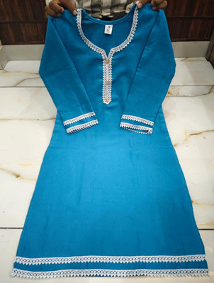Kurtistan Women Solid A-line Kurta(Blue)