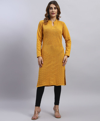 Blushh Collection Women Self Design Straight Kurta(Multicolor)