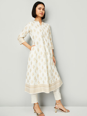 MAX Women Printed A-line Kurta(Beige)