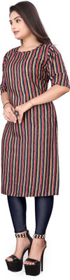 DB COLLECTION Women Striped A-line Kurta(Multicolor)