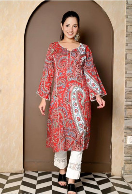 MRCREATIONJPR Women Printed Straight Kurta(Multicolor)