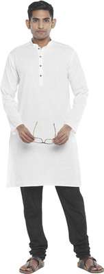 Indus Route by Pantaloons Men Solid Straight Kurta(White)