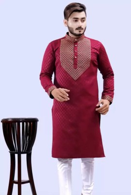 Smitasung Men Embroidered Straight Kurta(Multicolor)