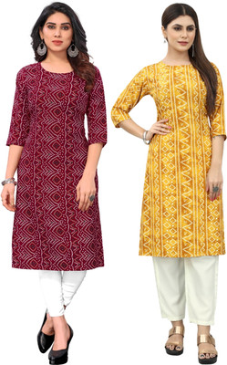 MARIDI FASHION Women Printed Straight Kurta(Multicolor)