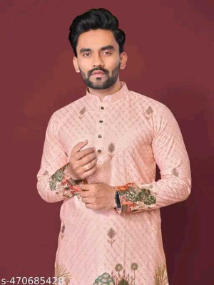 DIAMOND CLUSTER Men Printed Straight Kurta(Multicolor)