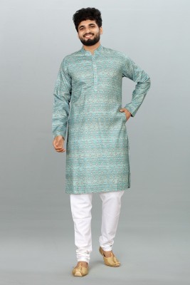 Bandidhari Fashion Men Printed Straight Kurta(Light Blue)