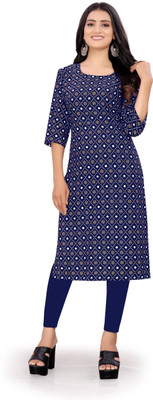 Shree Sarvottam Fashion Women Printed A-line Kurta(Blue)