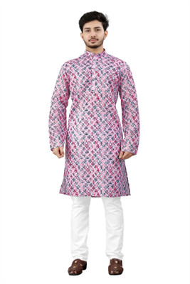 DHASU TRENDZ Men Printed Straight Kurta(Multicolor)