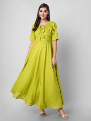 INDIANIC Anarkali Gown(Light Green)