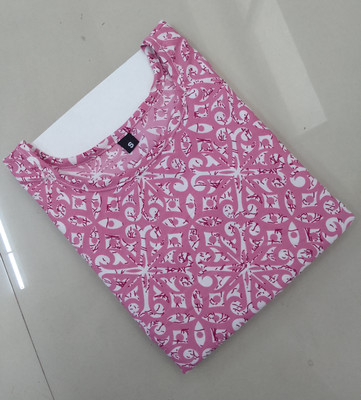 Alpha Fashion Women Floral Print Straight Kurta(Pink)