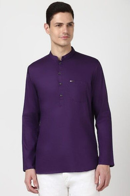 PETER ENGLAND Men Solid A-line Kurta(Purple)