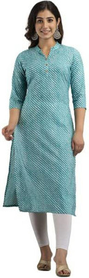 Jivisha Women Leheriya Ethnic Dress Kurta(Light Blue)