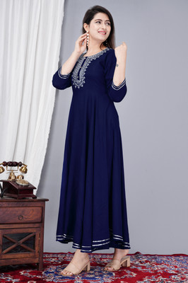 Nikhat Anarkali Gown(Dark Blue)
